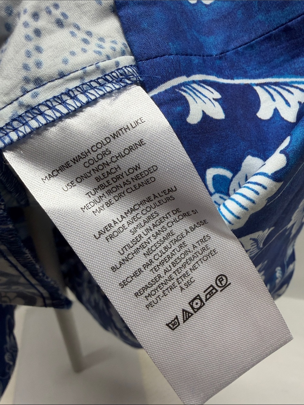 Anthropologie Dress Midi Printed V Neck Button Front Shirtdress Blue NWT Small - Picture 9 of 12